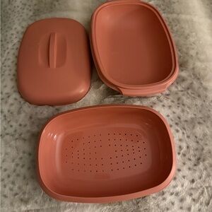 Vintage Tupperware Collectors Microwave Food Steamer 6 cups.   ID 1273-5 11x6